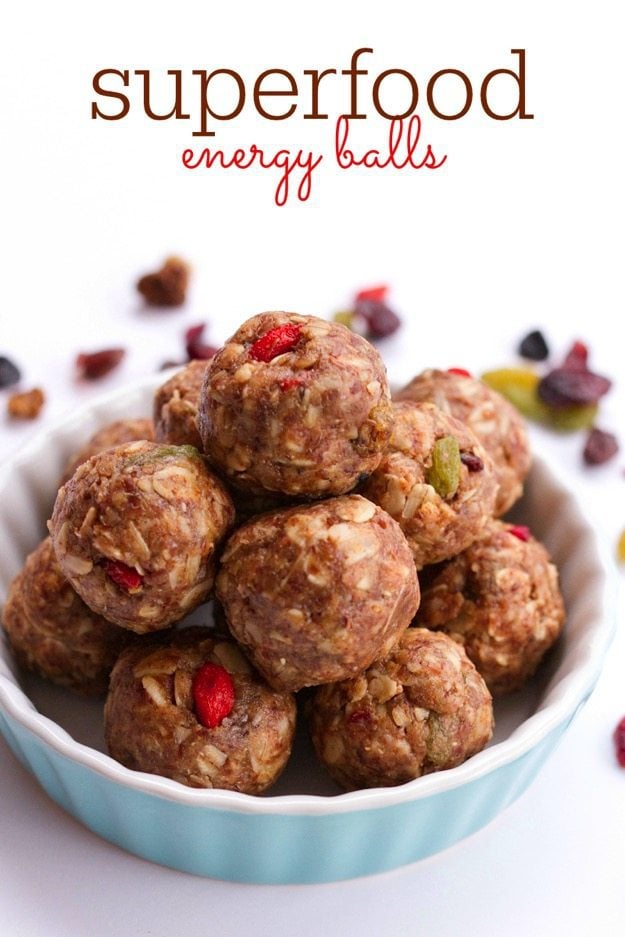 PIN THIS--> Superfood Energy Balls Shallow bowl of Superfood Energy Balls