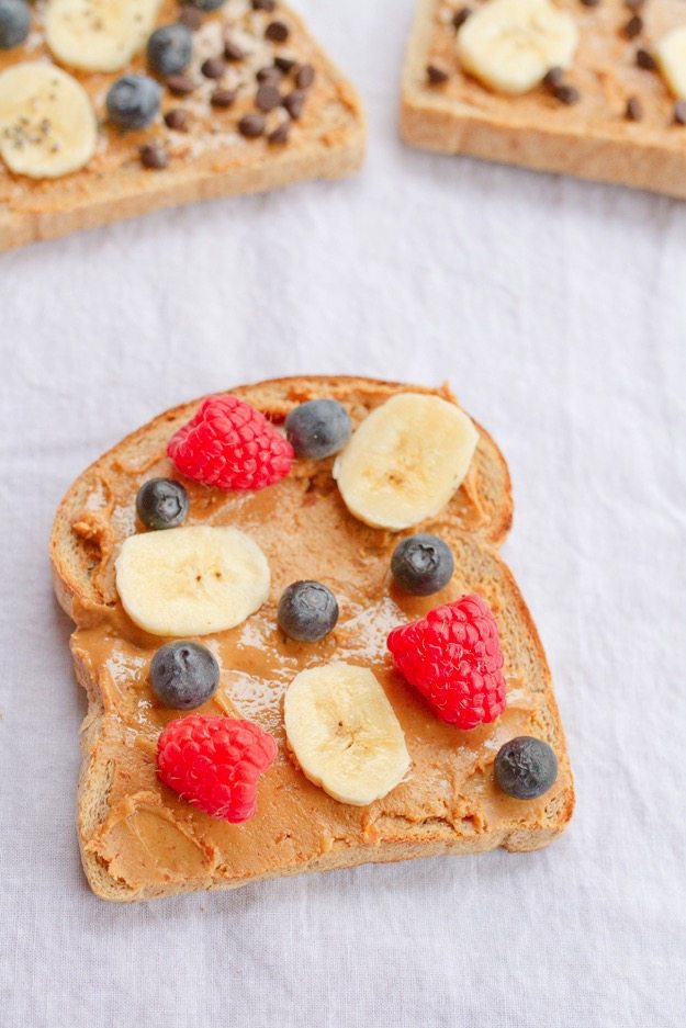 Banana Blueberry Raspberry Peanut Butter Toast Banana Blueberry Raspberry Peanut Butter Toast