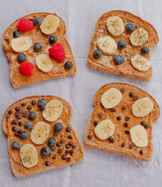 Peanut Butter Breakfast Toast 4 Ways Peanut Butter Breakfast Toast 4 Ways