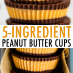 Stack of homemade peanut butter cups.