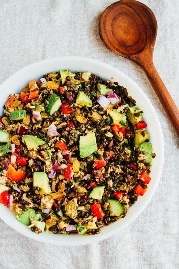 This lentil tuna salad is loaded fresh veggies, packed with protein and the perfect side for sharing at a summer cookout or party. This lentil tuna salad is loaded fresh veggies, packed with protein and the perfect side for sharing at a summer cookout or party.