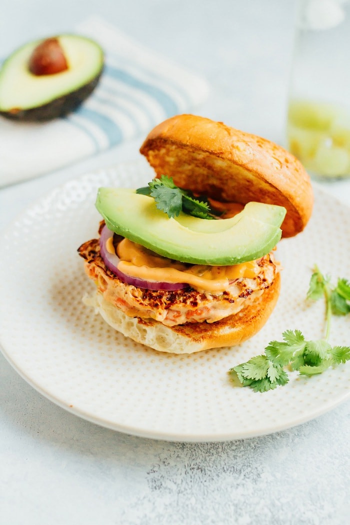 Teriyaki Salmon Burgers with Sriracha Mayo Teriyaki Salmon Burgers with Sriracha Mayo