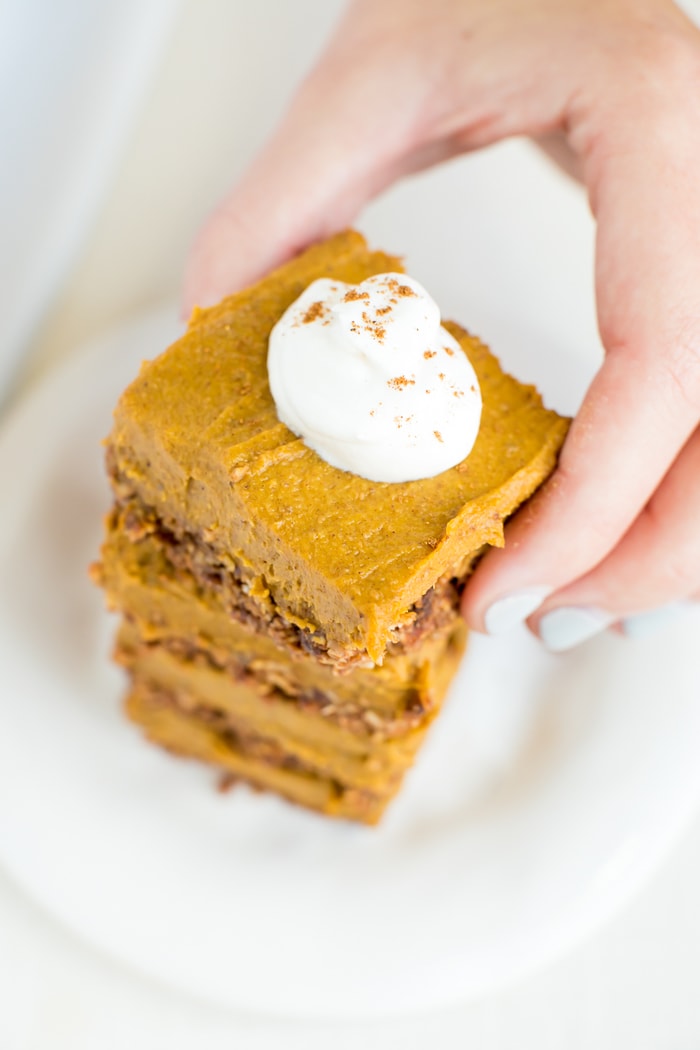 Vegan and Gluten-Free No Bake Pumpkin Pie Bars Vegan and Gluten-Free No Bake Pumpkin Pie Bars
