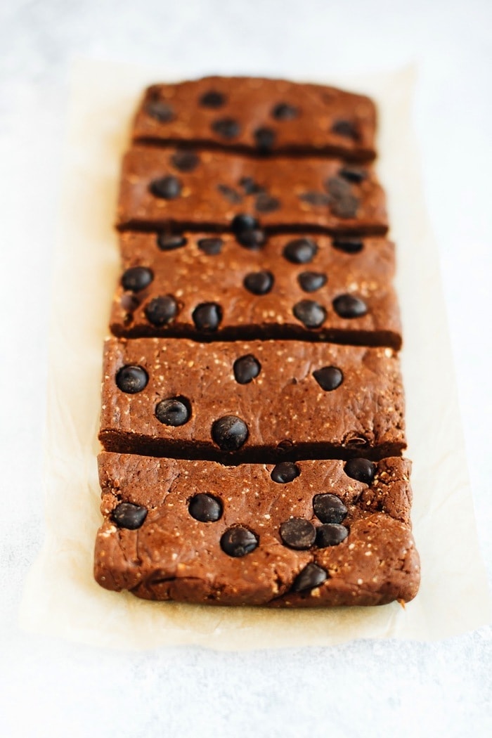 Pin this recipe for Homemade Peanut Butter Chocolate Protein Bars! Homemade Peanut Butter Chocolate Protein Bars
