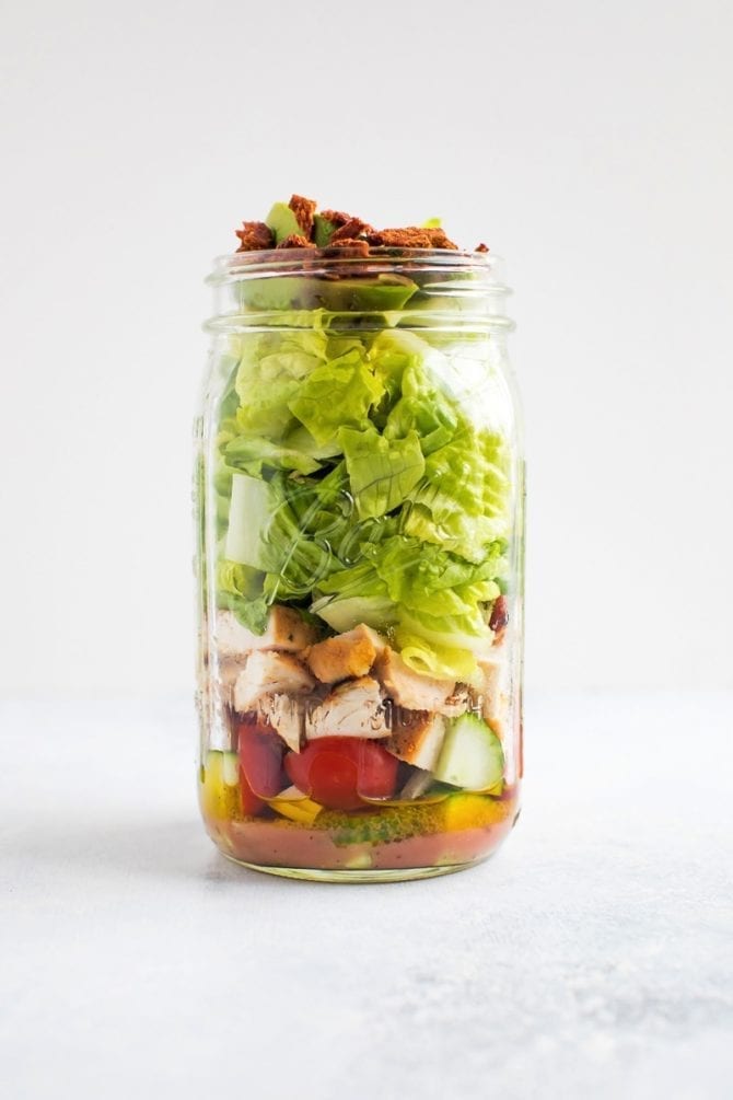 Chicken Avocado Club Mason Jar Salad Chicken Avocado Club Mason Jar Salad