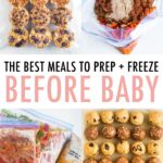 Meal prep and freezer meal photo like chili, oatmeal cups, and protein balls.