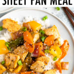 Asian chicken and veggies served over rice.