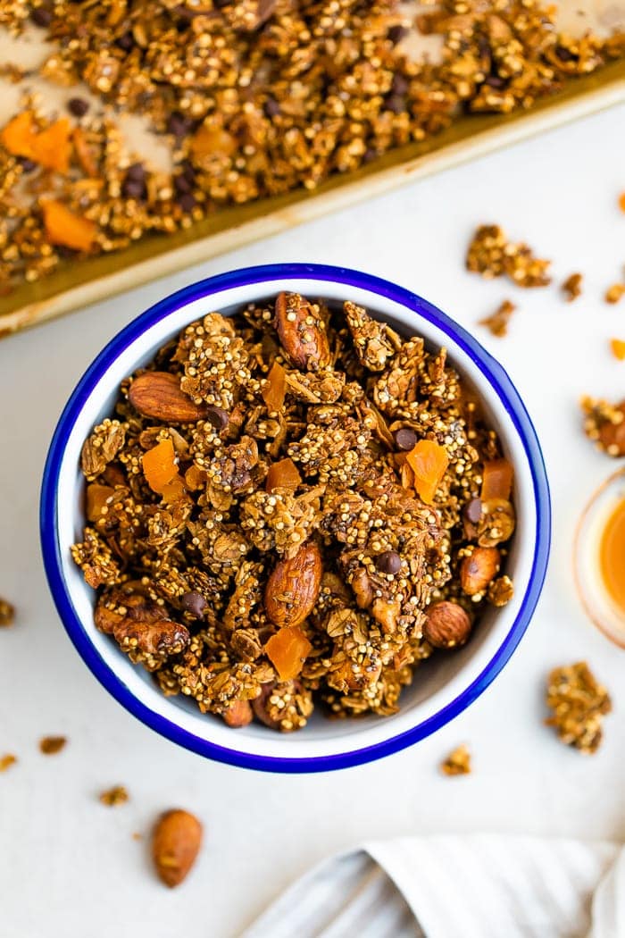 Bowl of quinoa granola.