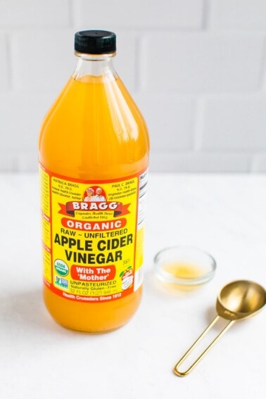 A bottle of Bragg Organic Vinegar.