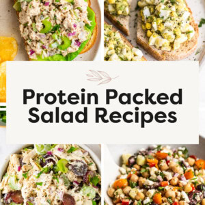 Collage of 4 different salads.