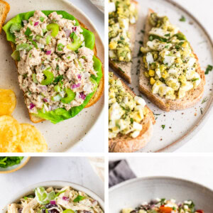 Collage of 4 different salads.