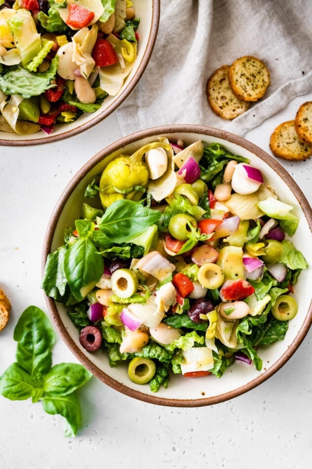 A bowl of antipasto salad.