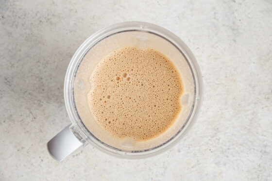 Protein coffee in a blender.