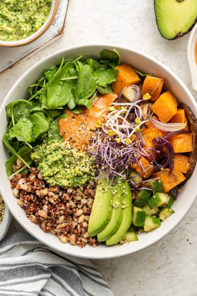 Close up of a mother earth bowl.