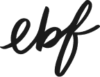 The logo for Eating Bird Food in a stylized font spelling out \"ebf\".