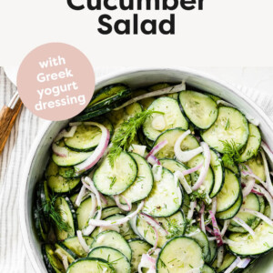 Creamy Cucumber Salad in a serving bowl.