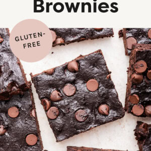 Avocado brownies topped with chocolate chips.