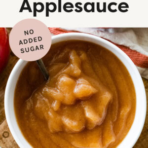 Bowl of Homemade Applesauce with a spoon.
