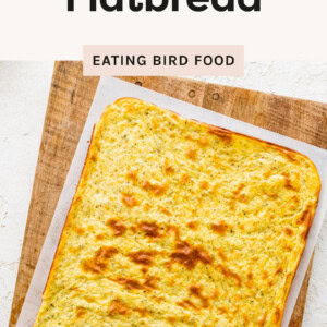 A freshly baked cottage cheese flatbread with a golden brown surface.