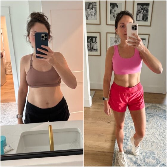 Brittany Mullins before and afters from following the Faster Way to Fat Loss.