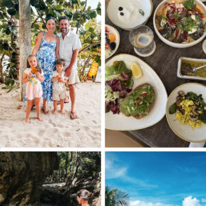 A collage graphic with four images from the House of AïA resort.