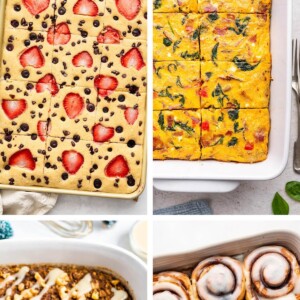 Collage of 4 Healthy Make-Ahead Breakfasts for Christmas Morning recipes